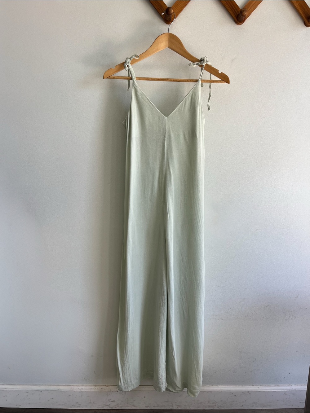 H&M Mint Green Lightweight Wide Leg Jumpsuit with V-Neck